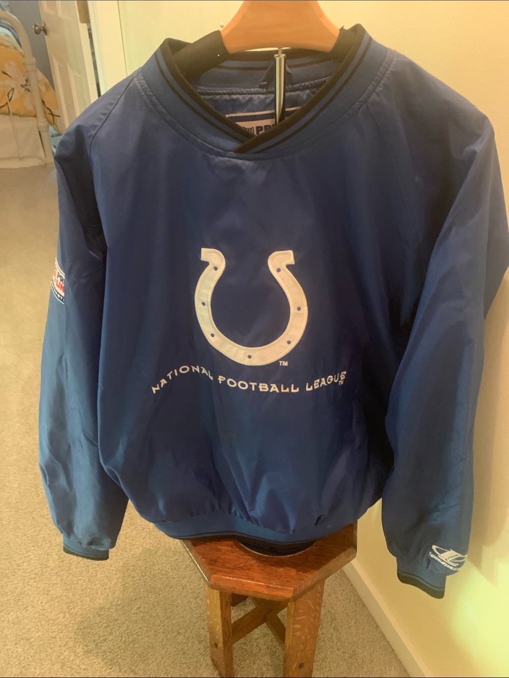 Logo Athletic Blue Colts Windbreaker Jacket with White Logo